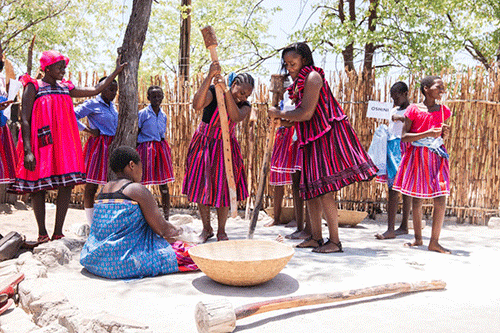 Onambutu learners build traditional house