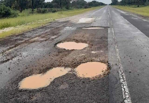 Potholes on highway lead to bumpy ride