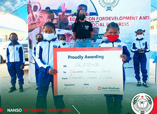 Nanso, Ketameko donate to Namutoni school