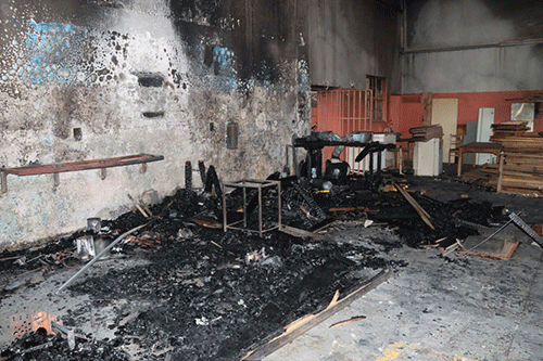 Prison upholstery workshop gutted by fire 