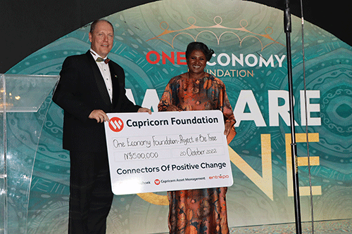 Capricorn pledges N$500 000 to One Economy