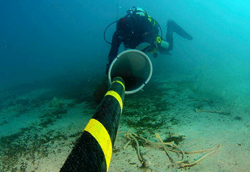 Damaged subsea internet cable undergoes repairs