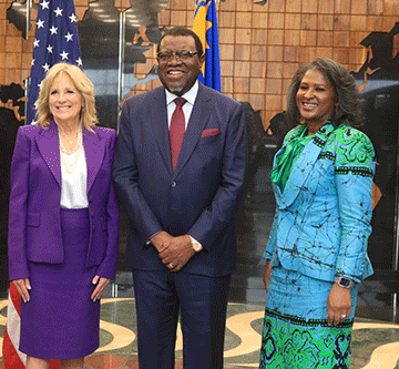 US first lady arrives in Namibia