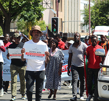 Protestors demand nationalisation of land, banks