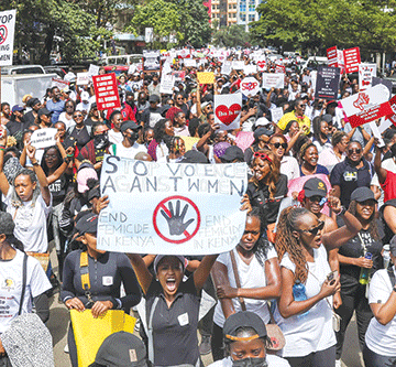 Hundreds march against gender violence in Kenya