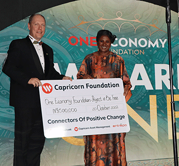 Capricorn pledges  N$500 000 to One Economy