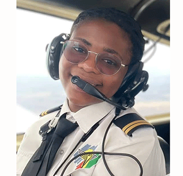 Young female pilot soars to new heights