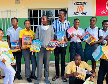 Taking textbooks to the needy