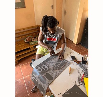 actofel ilovu carving linoprint 2 start art gallery Onlooker: a solo exhibition by Actofel Ilovu