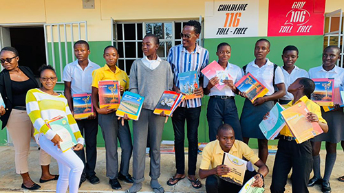 Taking textbooks to the needy