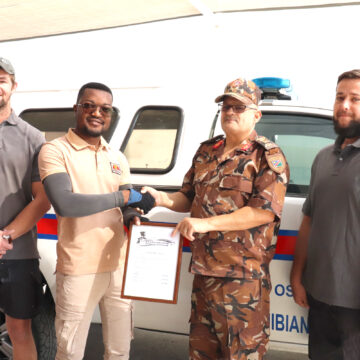 Panelbeaters repair police vehicle