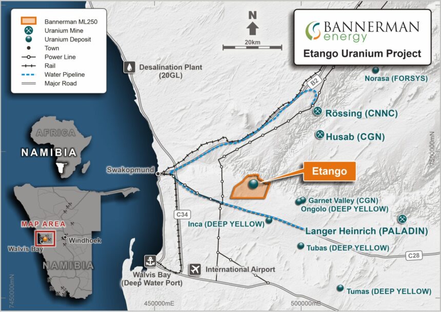 Bannerman raises funds to get Etango off ground …FEED studies and Control Budget Estimate completed in June