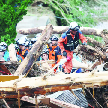 Floods, landslides hit Japan months after major quake