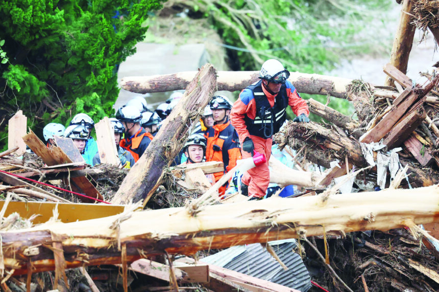 Floods, landslides hit Japan months after major quake