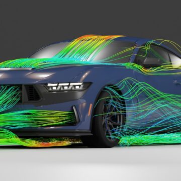 Aero Visualization: Mustang Dark Horse New wind tunnel treadmill helps design Mustang Dark Horse