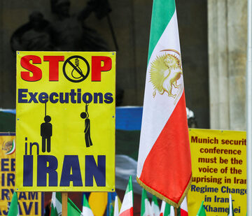Protests by Iranian group and anti-war protesters on sidelines of Munich Security Conference 975 Iranian executed in 2024