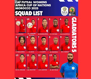 Futsal team to depart tomorrow