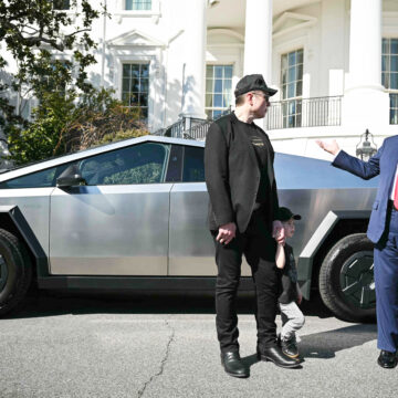 US President Trump unveils a Tesla car at the White House EVs boost German auto sales, Tesla falls again