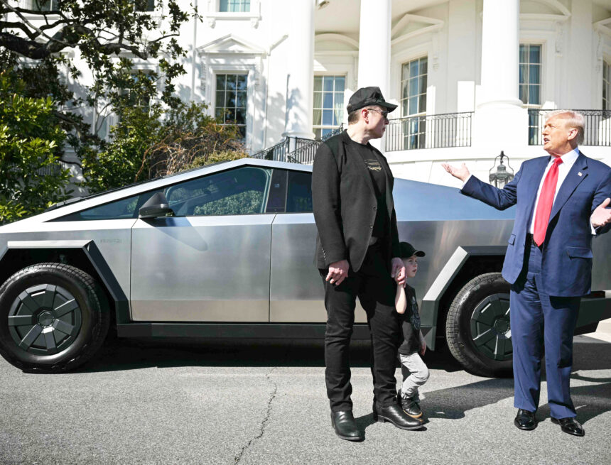 US President Trump unveils a Tesla car at the White House EVs boost German auto sales, Tesla falls again