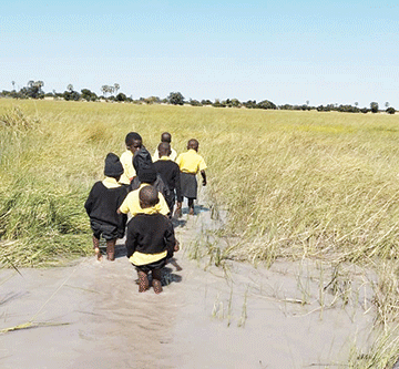 Winter Cold nightmare in winter …as learners cross water to school