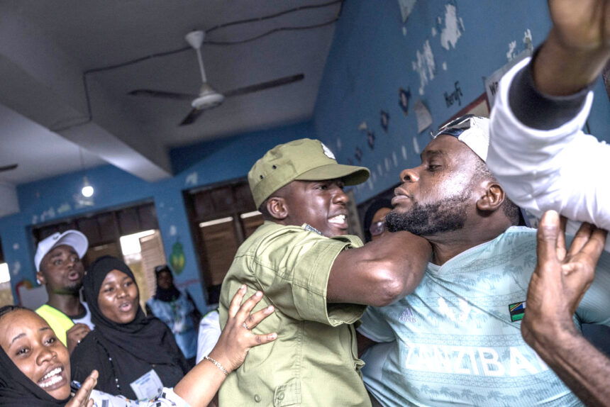 TANZANIA-ZANZIBAR-VOTE Protests erupt as Tanzania votes without opposition