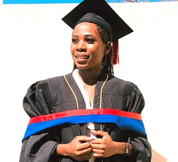 San-lady-graduated-2 Kamati breaks ground …San learner in Oshikunde circuit makes it to university