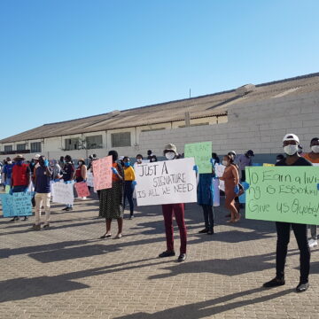 Retrenched Seaflower workers stage stand-in 