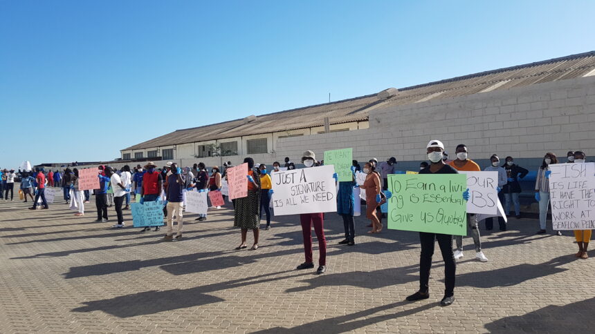 Retrenched Seaflower workers stage stand-in 