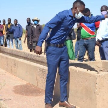 Activist donates trough to communal farmers