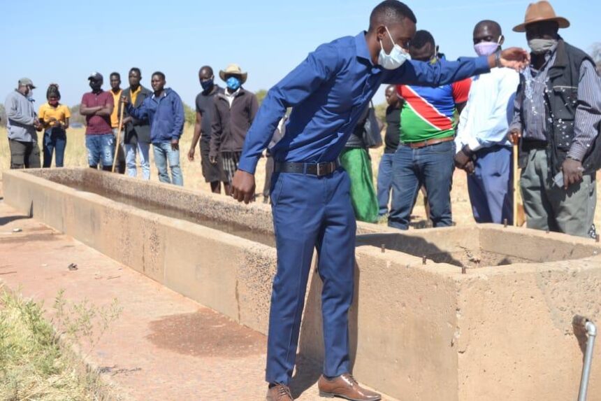 Activist donates trough to communal farmers