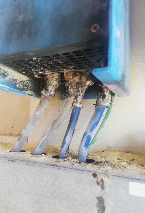 Border post pic. 1 damaged power box Many challenges belabour eastern borders