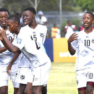 Football - 2023 CAF African Schools Football Championship COSAFA - Boys - Namibia v Angola - Gateway High School - Day 2 - Harare CAF African Schools Football Championship draw set