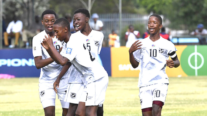 Football - 2023 CAF African Schools Football Championship COSAFA - Boys - Namibia v Angola - Gateway High School - Day 2 - Harare CAF African Schools Football Championship draw set