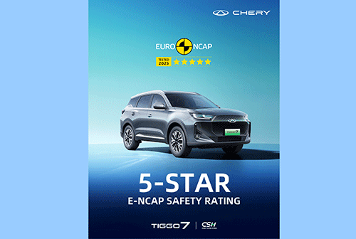 Euro NCAP awards Chery Tiggo 7 CSH five-star safety rating 