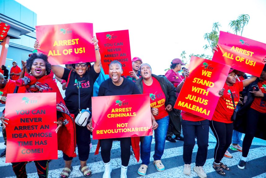 Hundreds rally ahead of Malema sentencing