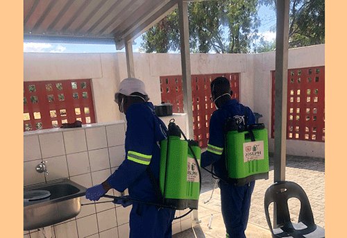 Fumigating-jpg Joseph meets govt halfway … fumigates Rundu police facilities