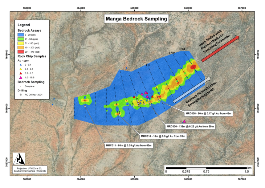 Ongwe Minerals reports expansion of Manga Bedrock anomaly